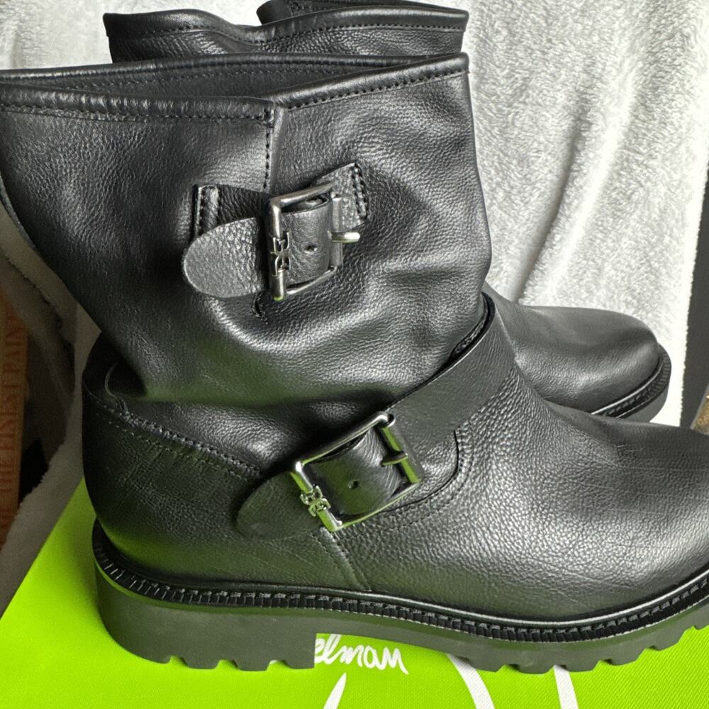 Sam Edelman Kinsley Black Leather Buckle Moto Boots Size 9.5 M NIB NEW - Picture 3 of 7